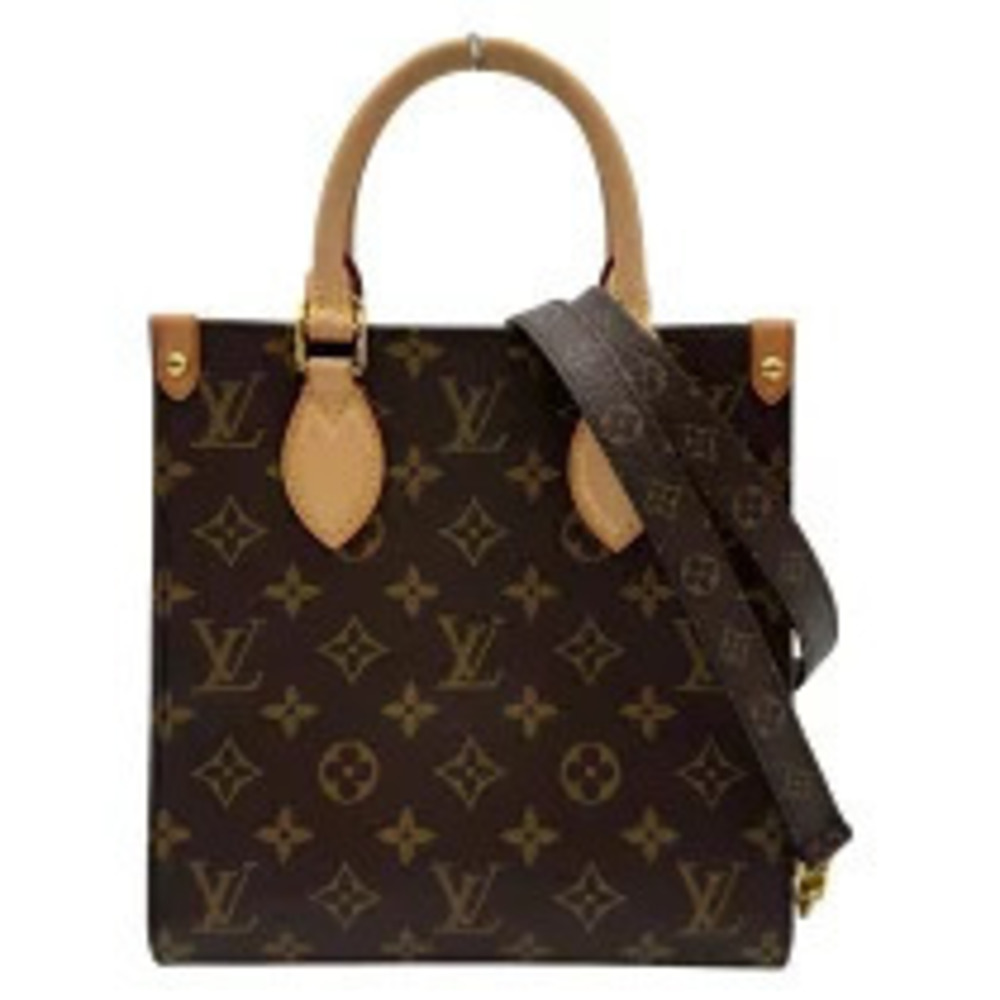 Louis Vuitton Sac Plat Brown Monogram Leather Shoulder Bag